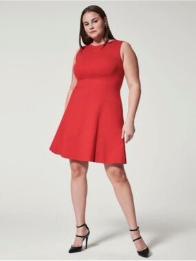 SPANX Sleeveless Red Fit & Flare Mini Dress